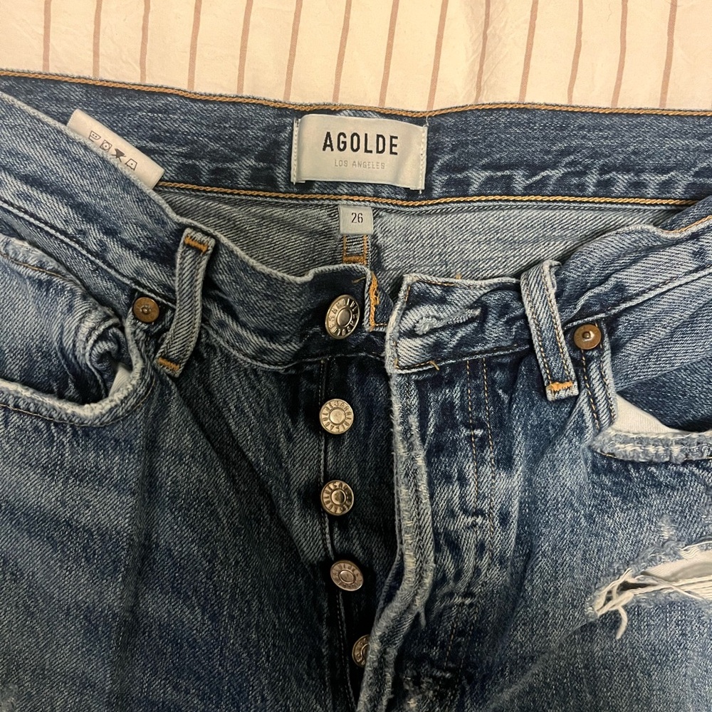 Agolde Distressed Blue Jeans